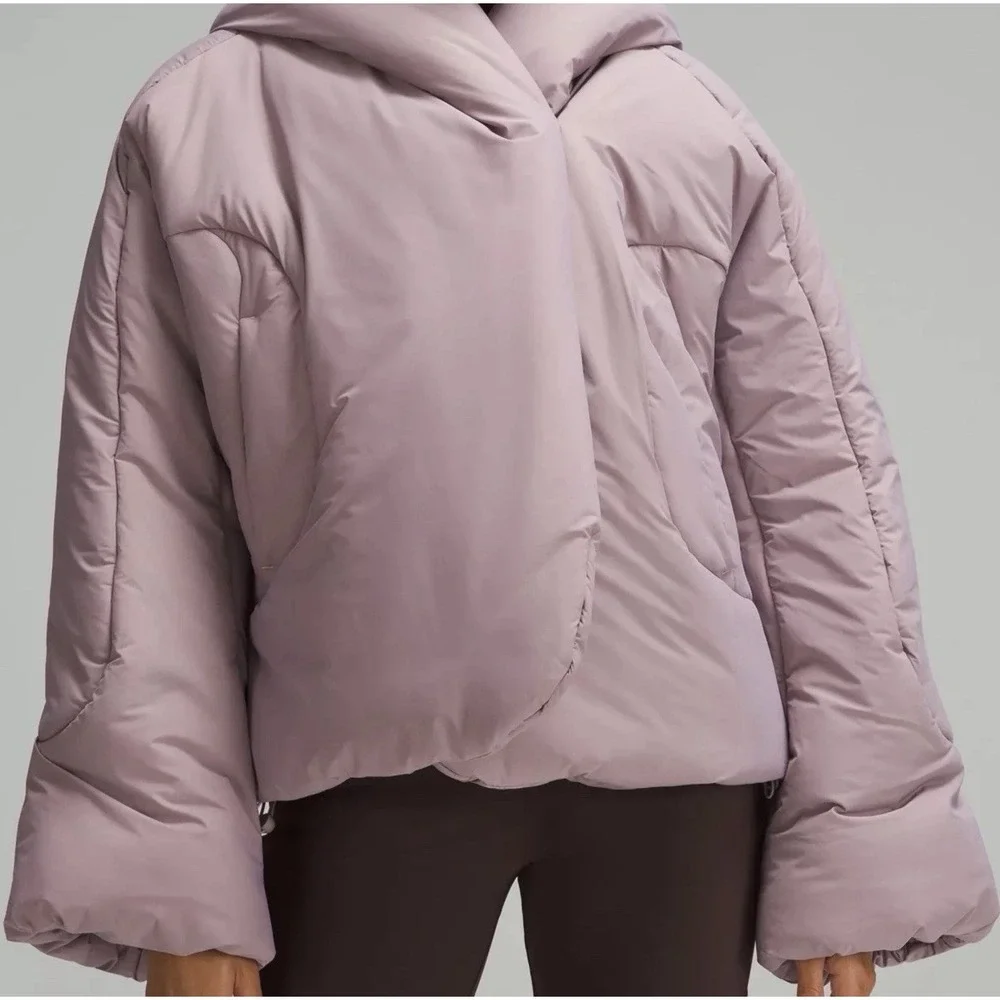 Lululemon Hooded Insulated Wrap Jacket Heathered Light Orbit Women's Size 4